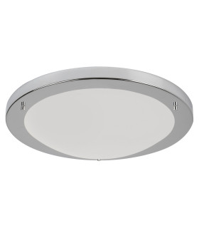 LED Large Round Bathroom Flush Ceiling Light Satin Silver White IP44_Off
