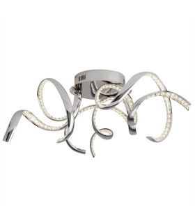 Twirls Integrated LED 3 Light Flush Ceiling Light Chrome Crystal Glass_Main