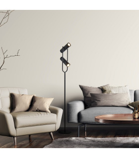 Telescope 2 Light Floor Lamp Matt Black GU10_Room