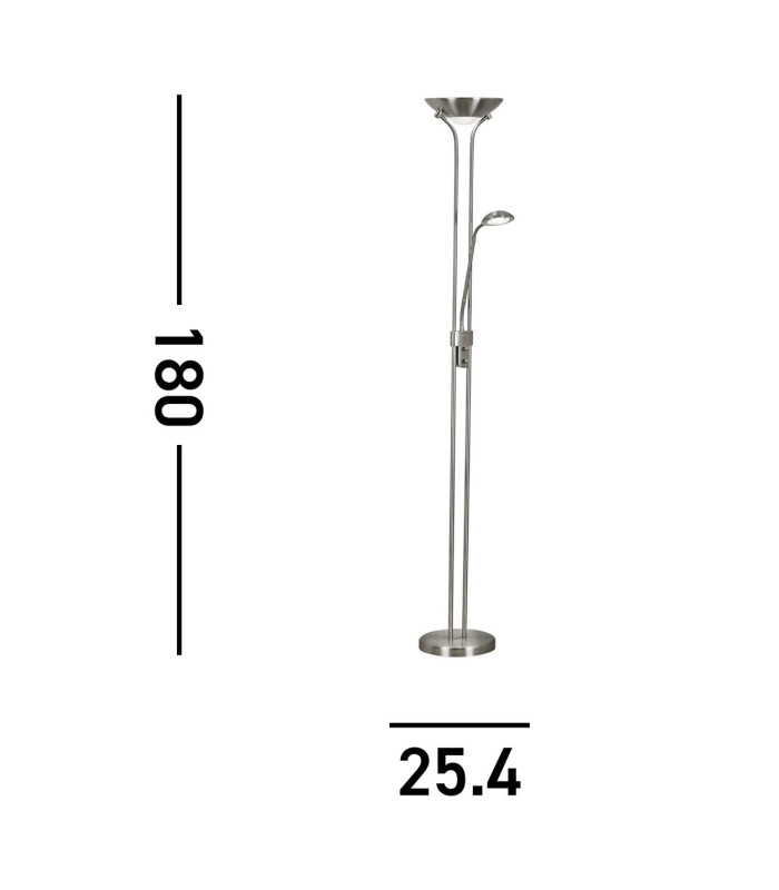 LED 1 Light Mother & Child Lamp Satin Silver_Line