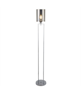 Catalina 1 Light Floor Lamp Chrome Smokey with Smoked Glass Shade E27_Main