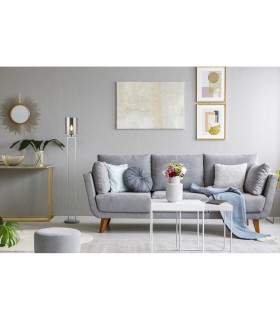 Catalina 1 Light Floor Lamp Chrome Smokey with Smoked Glass Shade E27_Room