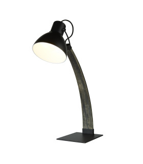 1 Light Wood Table Lamp Brown Black E14_Main