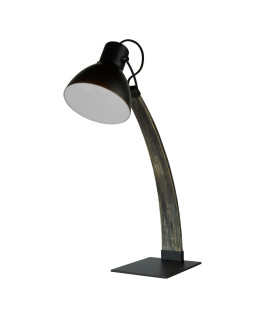 1 Light Wood Table Lamp Brown Black E14_Off