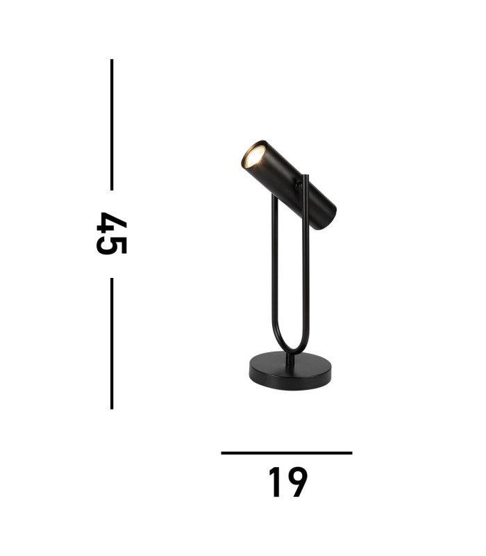 Telescope 1 Light Table Lamp Matt Black GU10_Line