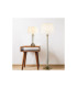 Pedestal 1 Light Glass Table Lamp Antique Brass with Cream Shade E27_Room
