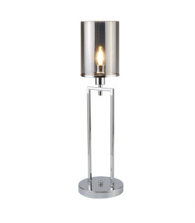 Catalina 1 Light Table Lamp Chrome with Smokey Glass Shade E14_Main