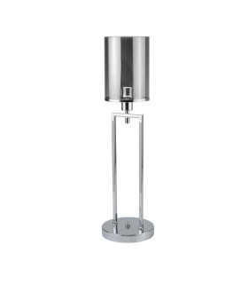 Catalina 1 Light Table Lamp Chrome with Smokey Glass Shade E14_Off