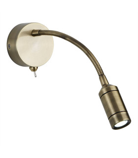 LED 1 Light Indoor Adjustable Wall Reading Light Antique Brass_Main