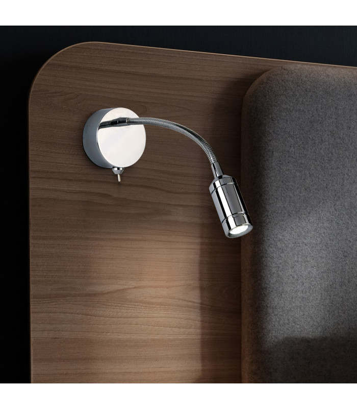 LED 1 Light Indoor Adjustable Wall Reading Light Chrome_Room