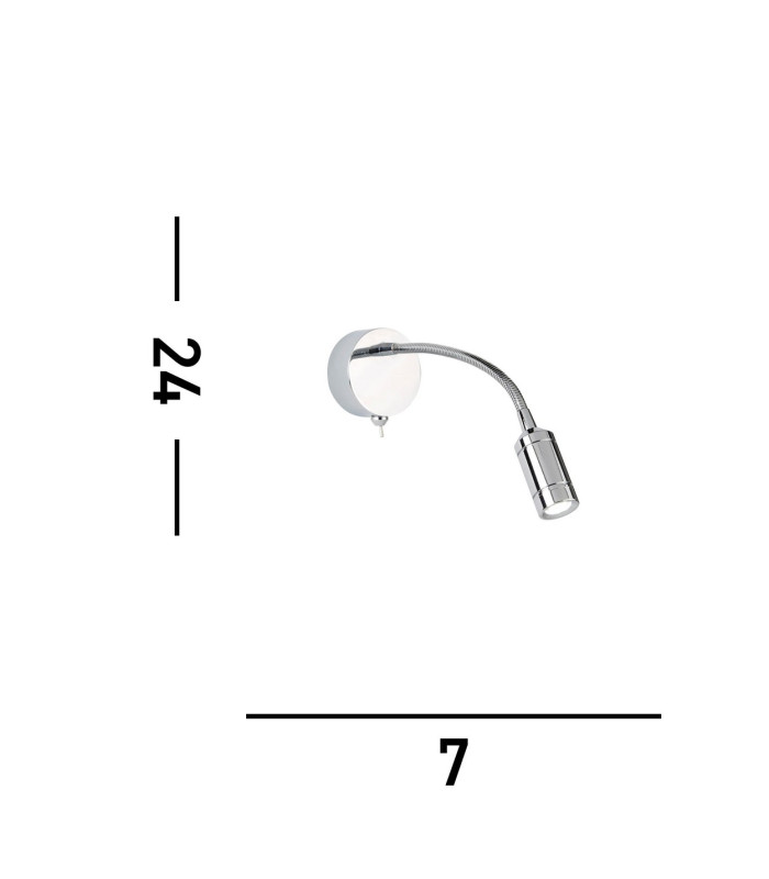 LED 1 Light Indoor Adjustable Wall Reading Light Chrome_Line