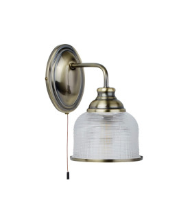 Bistro 1 Light Indoor Dome Wall Light Antique Brass E27_Off