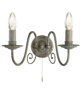 Greythorne 2 Light Indoor Candle Wall Light Grey E14_Main