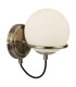 Sphere 1 Light Wall Light White Antique Brass with Glass Shade E14_Main