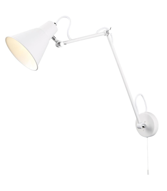Adjustable 1 Light Indoor Large Wall Light Chrome White E27_Main