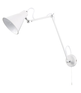 Adjustable 1 Light Indoor Large Wall Light Chrome White E27_Off