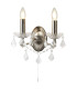 Paris 2 Light Indoor Candle Wall Light Satin Silver Clear with Crystal Glass E14_Main