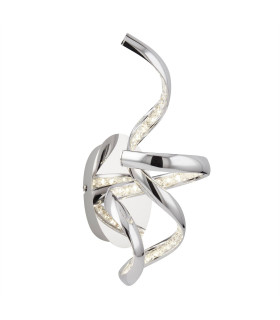 Twirls Integrated LED 1 Light Indoor Wall Light Chrome Clear with Crystal Glass_Main
