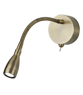 LED 6 Light Flexible Indoor Wall Reading Light Antique Brass_Main