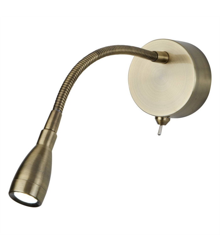 LED 6 Light Flexible Indoor Wall Reading Light Antique Brass_Main