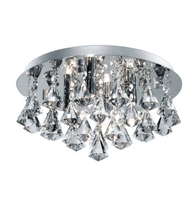 4 Light Bathroom Ceiling Light Chrome Clear and Glass IP44 G9_Main