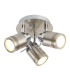 Samson 3 Light Bathroom Ceiling Spotlight Satin Silver IP44 GU10_Main
