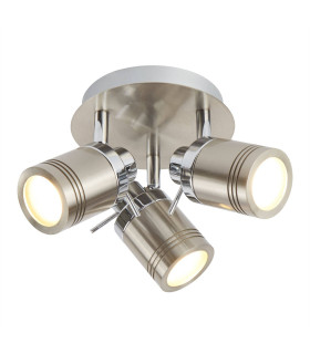 Samson 3 Light Bathroom Ceiling Spotlight Satin Silver IP44 GU10_Main