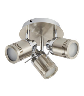 Samson 3 Light Bathroom Ceiling Spotlight Satin Silver IP44 GU10_Off