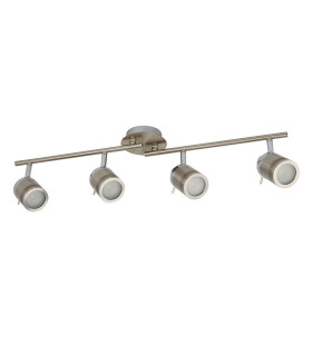 Samson 4 Light Bathroom Ceiling Spotlight Bar Satin Silver IP44 GU10_Off