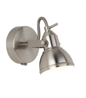 Focus 1 Light Indoor Adjustable Wall Spotlight Satin Silver GU10_Main