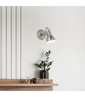 Focus 1 Light Indoor Adjustable Wall Spotlight Satin Silver GU10_Room