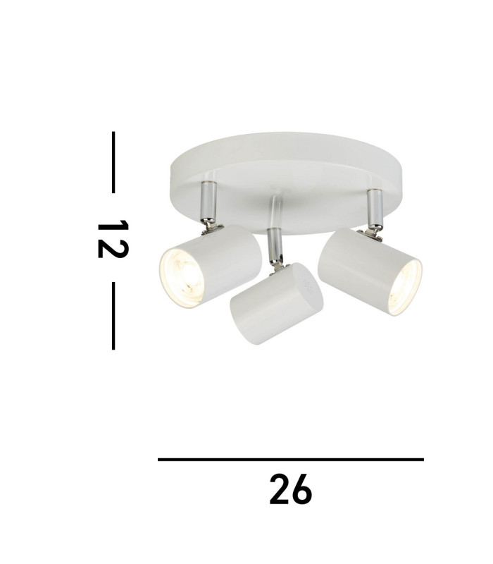Rollo Integrated LED 3 Light Spotlight White_Line