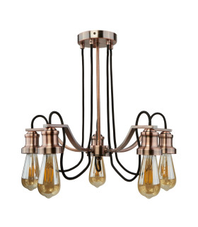 Oliva 5 Light Chandelier Black Chrome Finish E27_Off