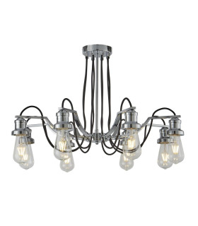 8 Light Chandelier Black Chrome Finish E27_Main