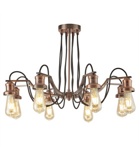 Oliva 8 Light Chandelier Copper Black Finish E27_Main