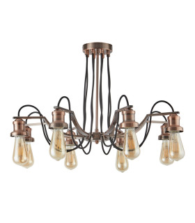 Oliva 8 Light Chandelier Copper Black Finish E27_Off