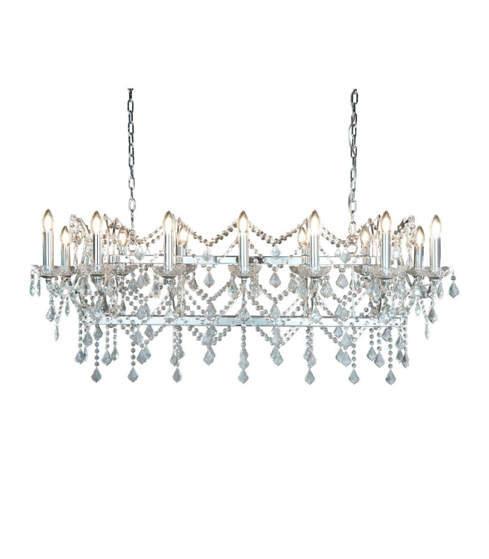 Florence 14 Light Crystal Chandelier Chrome Finish E14_Main