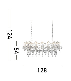 Florence 14 Light Crystal Chandelier Chrome Finish E14_Line