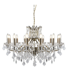 Paris 12 Light Chandelier Antique Brass Finish E14_Main