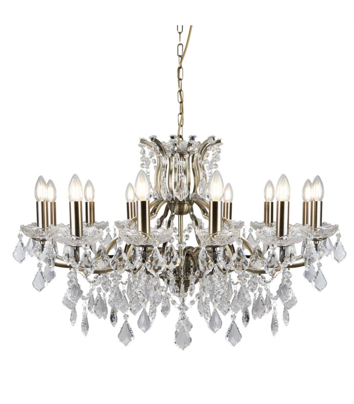 Paris 12 Light Chandelier Antique Brass Finish E14_Main