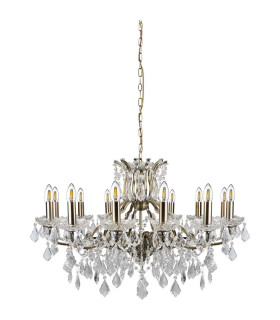 Paris 12 Light Chandelier Antique Brass Finish E14_Off
