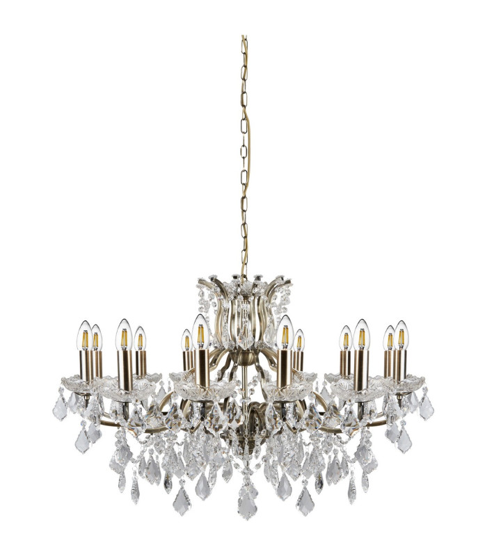 Paris 12 Light Chandelier Antique Brass Finish E14_Off