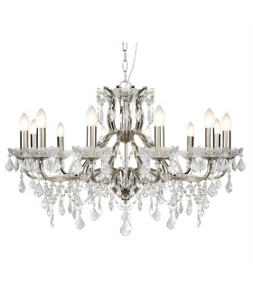 Paris 12 Light Chandelier Satin Silver Finish E14_Main