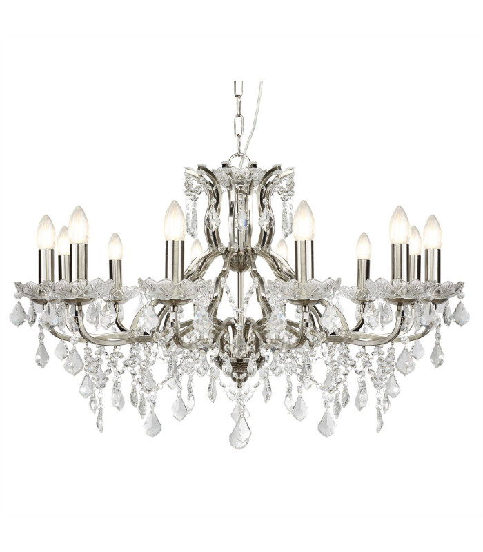 Paris 12 Light Chandelier Satin Silver Finish E14_Main