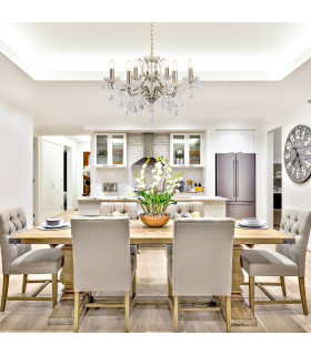 Paris 6 Light Chandelier Antique Brass Finish E14_Room