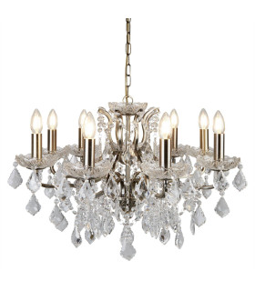 Paris 8 Light Chandelier Antique Brass Finish E14_Main