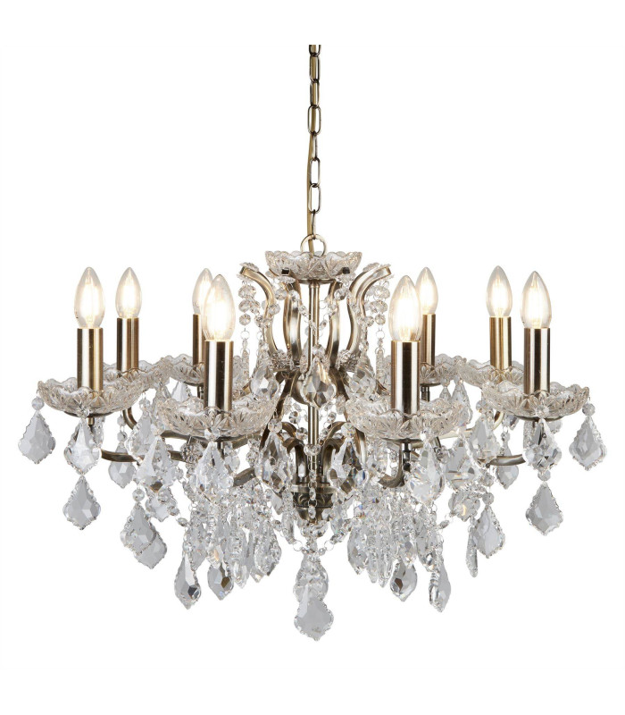 Paris 8 Light Chandelier Antique Brass Finish E14_Main