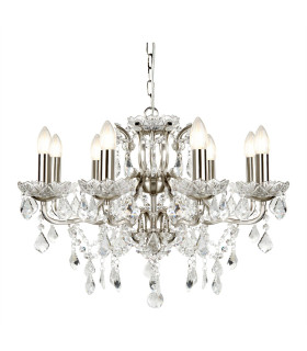 Paris 8 Light Chandelier Satin Silver Finish E14_Main