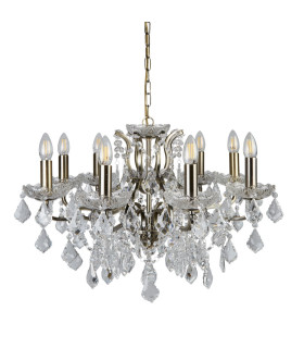 Paris 8 Light Chandelier Antique Brass Finish E14_Off