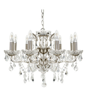 Paris 8 Light Chandelier Satin Silver Finish E14_Off